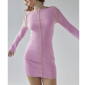 UO Daisy Street Seamed Long Sleeve Mini Dress